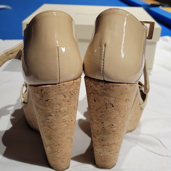 Jimmy Choo Patent Leather Nude Wedges.  Size 5 - Picture 6 of 9